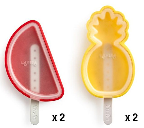 Zestaw 4 sztuk foremek do lodów Tropical Fruits Ice Cream Moulds LEKUE