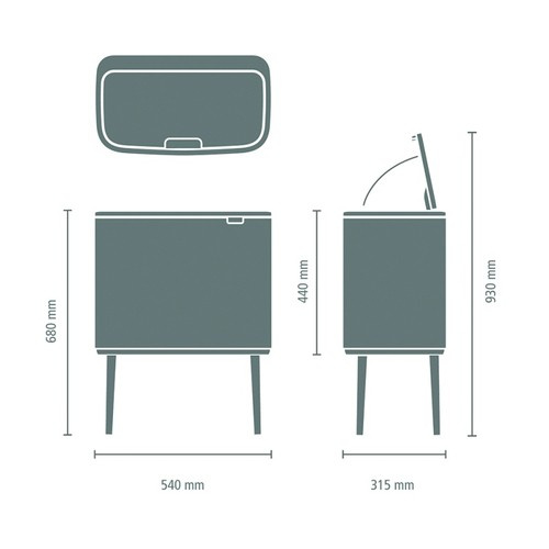 Kosz BO Touch Bin 11+23l stal matowa FPP BRABANTIA 