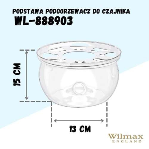 Szklany podgrzewacz pod dzbanek do herbaty Wilmax
