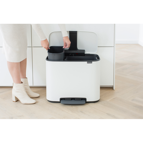Kosz Bo Pedal Bin 11+23l biały BRABANTIA 