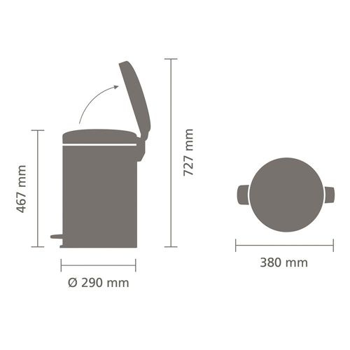 Kosz pedałowy NewIcon 20l stal matowa FPP BRABANTIA