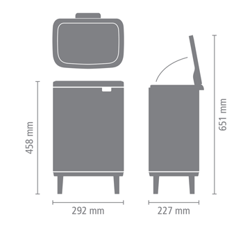 Kosz 12l Bo Hi Matt Steel Fingerprint Proof BRABANTIA