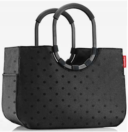 Torba loopshopper L frame glossy dots black REISENTHEL