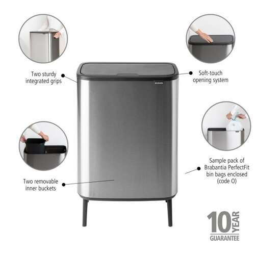 Kosz BO Touch Bin Hi 2x30 l stal matowa FPP BRABANTIA