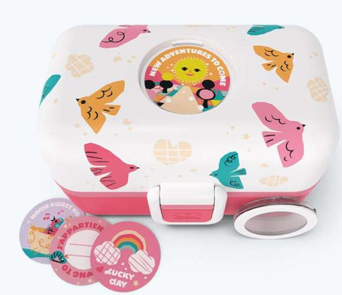 Lunchbox dziecięcy Tresor pink birds MONBENTO