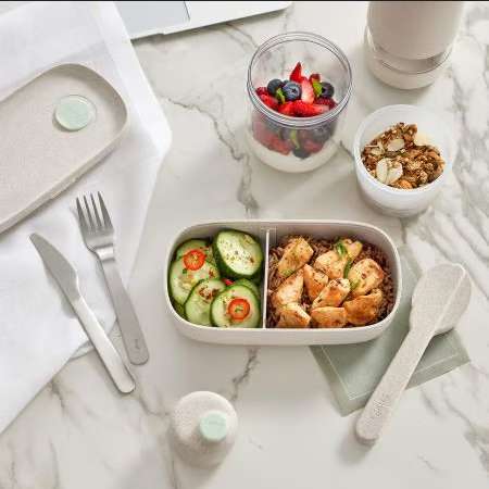 Zestaw sztućców w etui To Go beige LEKUE