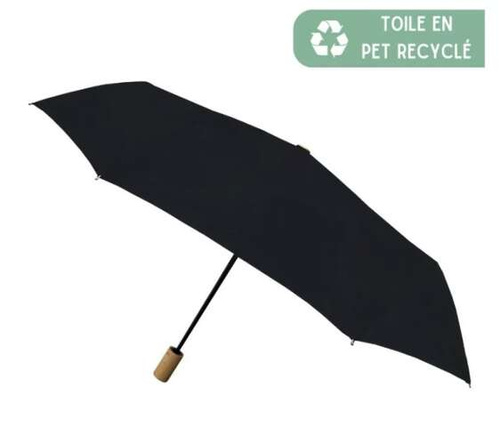 Składany parasol eco automat czarny SMATI