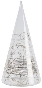 Szklana choinka LED XL 30 cm Gwiazdki srebrne RAEDER