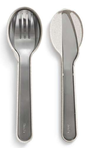 Zestaw sztućców w etui To Go beige LEKUE