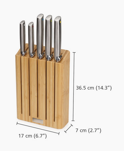 Zestaw 5 noży w bambusowym bloku Elevate Steel JOSEPH JOSEPH