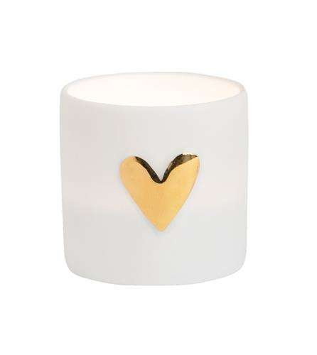 Zestaw 2 świeczników na tealight - złote serce RAEDER