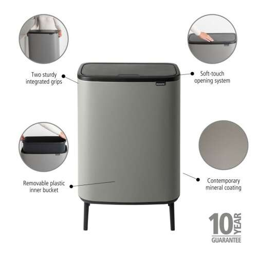 Kosz BO Touch Bin Hi 60 l Mineral Concrete Grey BRABANTIA