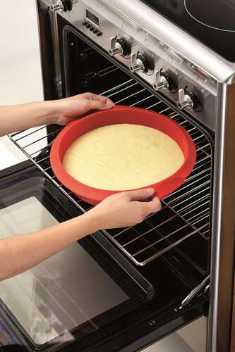 Okrągła silikonowa forma do ciasta 26 cm czarna LEKUE