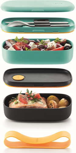 LunchBox To Go 2x500 ml turkusowy LEKUE