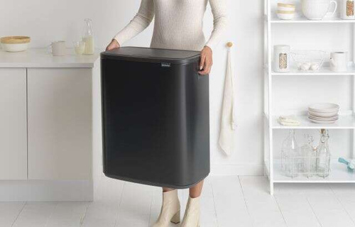 Kosz Bo Touch Bin 60l czarny matowy BRABANTIA