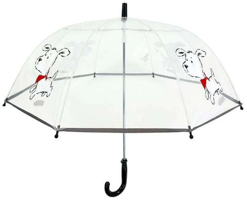 Dziecięcy parasol przezroczysty z gwizdkiem piesek SMATI