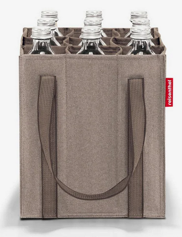 Torba na butelki bottlebag herringbone mokka REISENTHEL