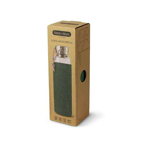 Butelka szklana na wodę 600ml oliwkowa BLACK+BLUM