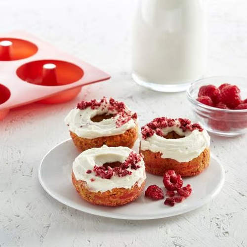 Forma do pieczenia pączków silikonowa czerwona LEKUE