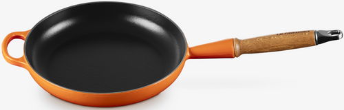 Patelnia żelwina 24cm z drewnianym uchwytem płomienna LE CREUSET