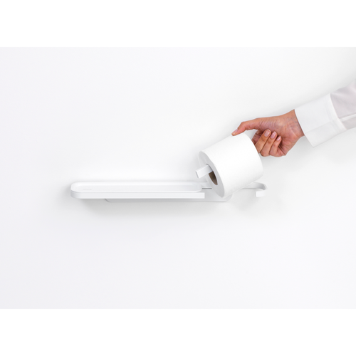 Uchwyt na papier toaletowy z półką MindSet Mineral Fresh White BRABANTIA