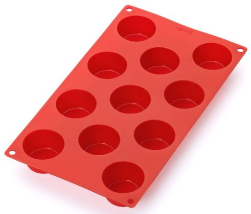 Forma na mini muffiny (11 sztuk) silikonowa czerwona LEKUE