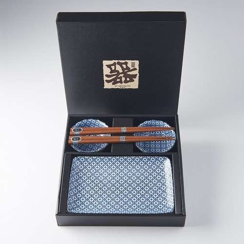 Zestaw do sushi Flowers Blue&White MADE IN JAPAN