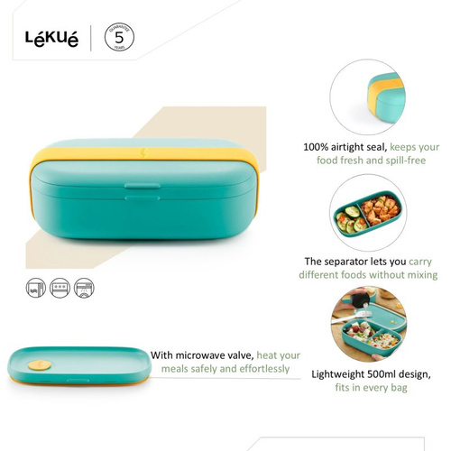 LunchBox To Go 500 ml turkusowy LEKUE