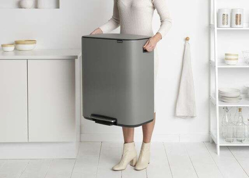 Kosz Bo Pedal Bin 60l szary betonowy powłoka mineralna BRABANTIA