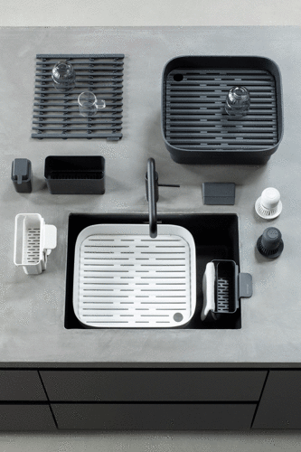 Zestaw do mycia i suszenia naczyń Sinkside Dark Grey BRABANTIA