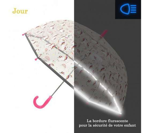 Długi parasol dziecięcy, przezroczysty, jednoroże, SMATI