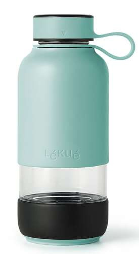 Szklana butelka na wodę 500 ml To Go turkusowa LEUKE