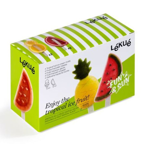 Zestaw 4 sztuk foremek do lodów Tropical Fruits Ice Cream Moulds LEKUE
