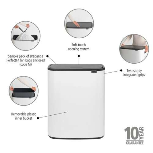 Kosz Bo Touch Bin 60 l biały BRABANTIA