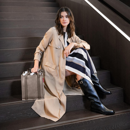 Torba na butelki bottlebag herringbone mokka REISENTHEL