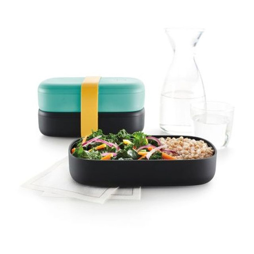 LunchBox To Go 2x500 ml turkusowy LEKUE