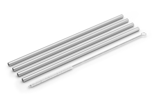 Zestaw 4 stalowych słomek do napojów 20cm Picara ZACK