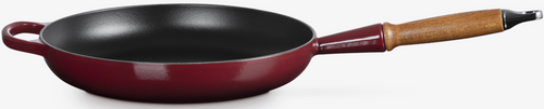 Patelnia żeliwna 28 cm z drewnianym uchwytem garnet LE CREUSET