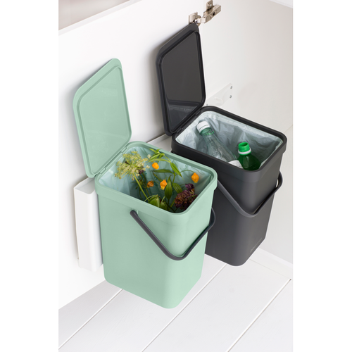 Kosz szafkowy Sort & Go 2 x 16l Jade Green/Grey BRABANTIA