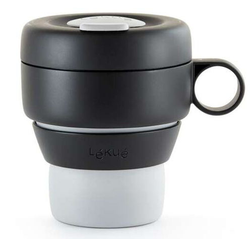 Kubek składany 350ml Mug To Go szary LEKUE
