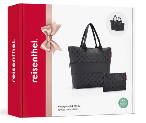 Zestaw shopper e1 + case 1 set #1 glossy dots black REISENTHEL