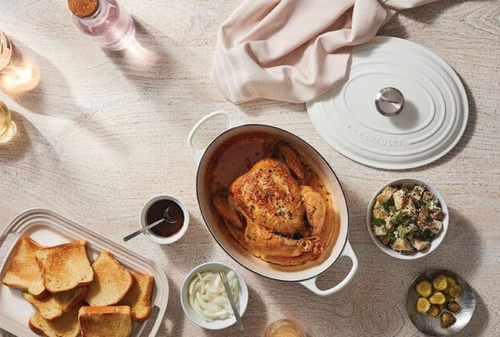 Brytfanna żeliwna owalna 29 cm biała LE CREUSET