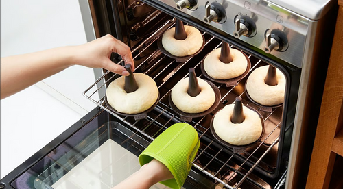 Formy do pieczenia bajgli (6 sztuk) silikonowe brązowe LEKUE