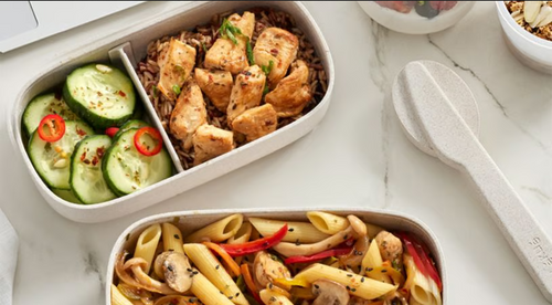 Zestaw sztućców w etui To Go beige LEKUE