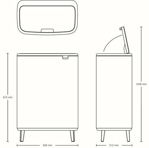 Kosz BO Touch Bin Hi 60 l Mineral Concrete Grey BRABANTIA
