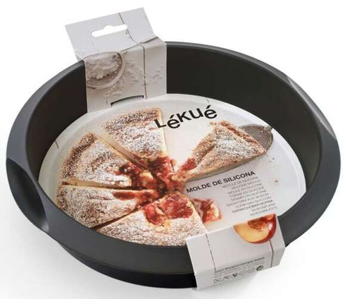 Okrągła silikonowa forma do ciasta 26 cm czarna LEKUE