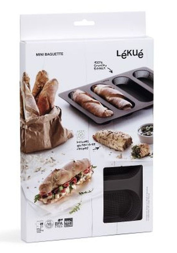 Forma do pieczenia mini bagietek perforowana silikonowa brązowa LEKUE