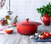 Brytfanna żeliwna okrągła 24 cm wiśniowa LE CREUSET