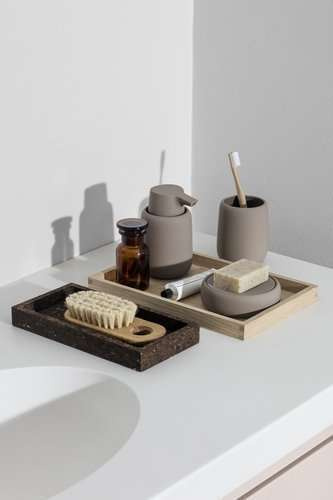 Ceramiczna podstawka na akcesoria SONO taupe BLOMUS