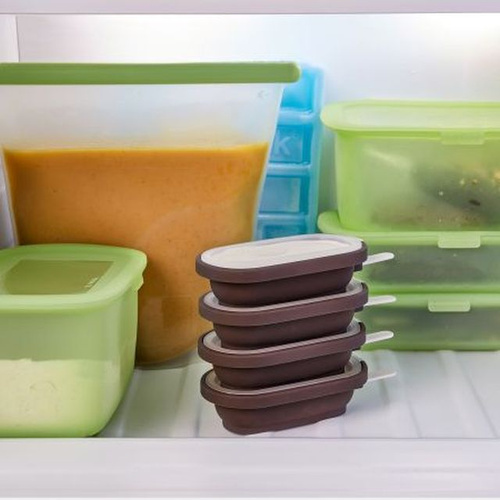 Zestaw 4 foremek do lodów + składany pojemnik Classic Creamy Ice Lolly Moulds LEKUE